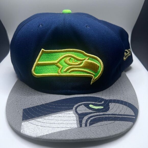 Seattle Seahawk NFL Vintage Collection Football New Era Blue Adjustable Cap #NC - Picture 1 of 6